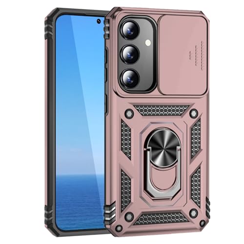 Hülle Kompatibel mit Samsung Galaxy S25 Plus/S25+/S24 Plus/S24+ 5G mit Kameraschutz & 360° Metall Ring Ständer, S25Plus 25+ S24Plus 24+ Schutzhülle Stoßfestes Robustes Stoßfänger Handyhülle, Roségold Hülle Kompatibel mit Samsung Galaxy S25 Plus/S25+/S24 Plus/S24+ 5G mit Kameraschutz & 360° Metall Ring Ständer, S25Plus 25+ S24Plus 24+ Schutzhülle Stoßfestes Robustes Stoßfänger Handyhülle, Roségold von KUXNGUYI