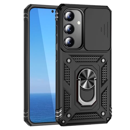 Hülle Kompatibel mit Samsung Galaxy S25 Plus/S25+/S24 Plus/S24+ 5G mit Kameraschutz & 360° Metall Ring Ständer, S25Plus 25+ S24Plus 24+ Schutzhülle Stoßfestes Robustes Stoßfänger Handyhülle, Schwarz Hülle Kompatibel mit Samsung Galaxy S25 Plus/S25+/S24 Plus/S24+ 5G mit Kameraschutz & 360° Metall Ring Ständer, S25Plus 25+ S24Plus 24+ Schutzhülle Stoßfestes Robustes Stoßfänger Handyhülle, Schwarz von KUXNGUYI