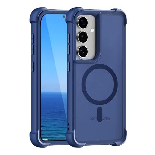 KUXNGUYI Magnetisch Hülle für Samsung Galaxy S25 Plus/S25+/S24 Plus/S24+ 5G, Kompatibel mit MagSafe, Transluzente Matt Rückseite Stoßfeste Handyhülle Schutzhülle Case, Blau KUXNGUYI Magnetisch Hülle für Samsung Galaxy S25 Plus/S25+/S24 Plus/S24+ 5G, Kompatibel mit MagSafe, Transluzente Matt Rückseite Stoßfeste Handyhülle Schutzhülle Case, Blau von KUXNGUYI