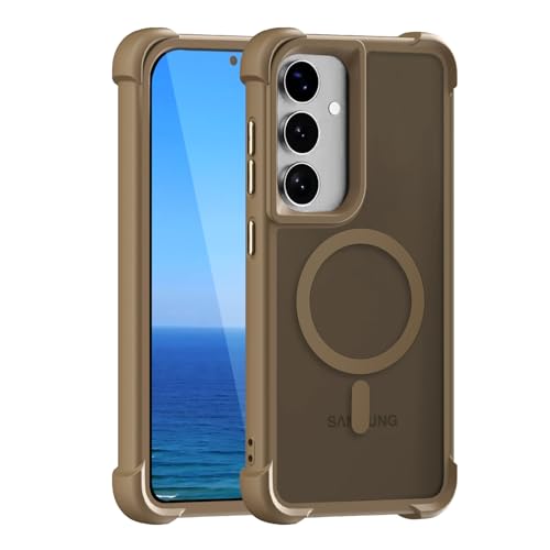 KUXNGUYI Magnetisch Hülle für Samsung Galaxy S25 Plus/S25+/S24 Plus/S24+ 5G, Kompatibel mit MagSafe, Transluzente Matt Rückseite Stoßfeste Handyhülle Schutzhülle Case, Gold KUXNGUYI Magnetisch Hülle für Samsung Galaxy S25 Plus/S25+/S24 Plus/S24+ 5G, Kompatibel mit MagSafe, Transluzente Matt Rückseite Stoßfeste Handyhülle Schutzhülle Case, Gold von KUXNGUYI