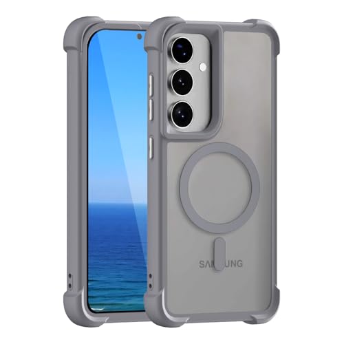 KUXNGUYI Magnetisch Hülle für Samsung Galaxy S25 Plus/S25+/S24 Plus/S24+ 5G, Kompatibel mit MagSafe, Transluzente Matt Rückseite Stoßfeste Handyhülle Schutzhülle Case, Grau KUXNGUYI Magnetisch Hülle für Samsung Galaxy S25 Plus/S25+/S24 Plus/S24+ 5G, Kompatibel mit MagSafe, Transluzente Matt Rückseite Stoßfeste Handyhülle Schutzhülle Case, Grau von KUXNGUYI