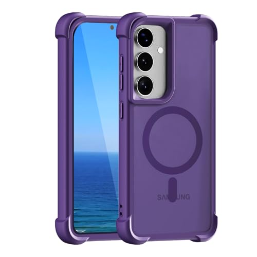 KUXNGUYI Magnetisch Hülle für Samsung Galaxy S25 Plus/S25+/S24 Plus/S24+ 5G, Kompatibel mit MagSafe, Transluzente Matt Rückseite Stoßfeste Handyhülle Schutzhülle Case, Lila KUXNGUYI Magnetisch Hülle für Samsung Galaxy S25 Plus/S25+/S24 Plus/S24+ 5G, Kompatibel mit MagSafe, Transluzente Matt Rückseite Stoßfeste Handyhülle Schutzhülle Case, Lila von KUXNGUYI