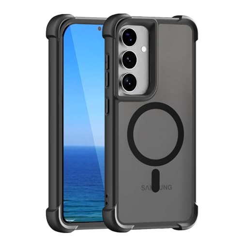 KUXNGUYI Magnetisch Hülle für Samsung Galaxy S25 Plus/S25+/S24 Plus/S24+ 5G, Kompatibel mit MagSafe, Transluzente Matt Rückseite Stoßfeste Handyhülle Schutzhülle Case, Schwarz KUXNGUYI Magnetisch Hülle für Samsung Galaxy S25 Plus/S25+/S24 Plus/S24+ 5G, Kompatibel mit MagSafe, Transluzente Matt Rückseite Stoßfeste Handyhülle Schutzhülle Case, Schwarz von KUXNGUYI