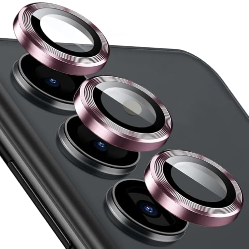 Kameraschutz für Samsung Galaxy S25, [1 Set ] 9H Gehärtetes Glas Individuelle Metallring Abdeckung Schutzglas SamsungS25 GalaxyS25 S 25 5G, Einfache Installation Tablett, HD Klar, Roségold von KUXNGUYI