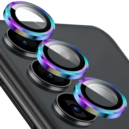 Kameraschutz für Samsung Galaxy S25 Plus/Galaxy S25+ [1 Set ] 9H Gehärtetes Glas Individuelle Metallring Abdeckung Schutzglas S 25+ S25Plus 5G, Einfache Installation Tablett, HD Klar, Bunt von KUXNGUYI