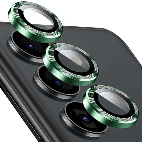 Kameraschutz für Samsung Galaxy S25 Plus/Galaxy S25+ [1 Set ] 9H Gehärtetes Glas Individuelle Metallring Abdeckung Schutzglas S 25+ S25Plus 5G, Einfache Installation Tablett, HD Klar, Grün von KUXNGUYI