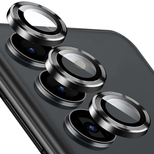 Kameraschutz für Samsung Galaxy S25 Plus/Galaxy S25+ [1 Set ] 9H Gehärtetes Glas Individuelle Metallring Abdeckung Schutzglas S 25+ S25Plus 5G, Einfache Installation Tablett, HD Klar, Schwarz von KUXNGUYI