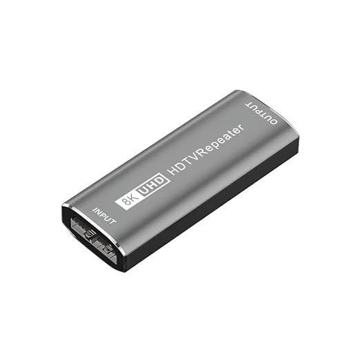 KUYIA 8K HDMI Extender Amplifier,8K/4K@60Hz UHD HDMI Repeater Female to Female Adapter,Ultra High Speed 48Gbps Compatible for PS4/DVD/TV Box etc (Gray) von KUYIA