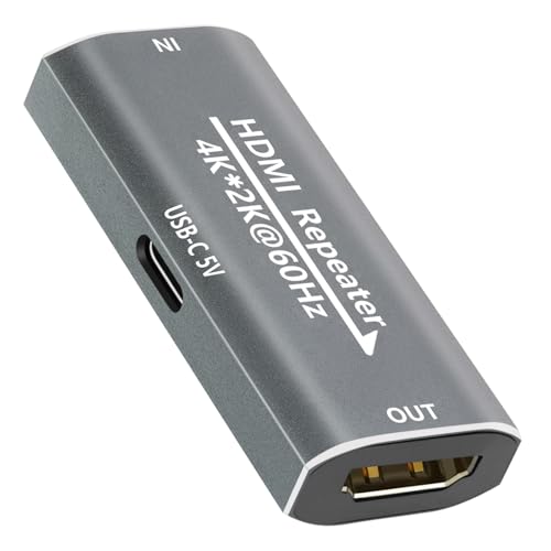 KUYIA HDMI-Verstärker Signal Booster Repeater - 4K@60Hz 80FT / 1080P 145FT Extender, HDMI Extender Buchse zu Buchse Plug & Play, für Gaming/VR/Home Theater mit USB-C Stromanschluss KUYIA HDMI-Verstärker Signal Booster Repeater - 4K@60Hz 80FT / 1080P 145FT Extender, HDMI Extender Buchse zu Buchse Plug & Play, für Gaming/VR/Home Theater mit USB-C Stromanschluss von KUYIA