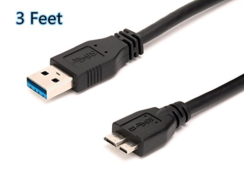 KUYIA USB 3.0-Kabel, 3FT USB A-Stecker zu Micro B Datenkabel, 5 Gbit/s Hochgeschwindigkeits-Datenübertragung Sync Cable Kompatibel mit Toshiba Canvio, Western Digital My Passport Externe Festplatten von KUYIA