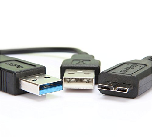 KUYIA Y USB 3.0 Kabel – 2,5FT/ 76CM, Bis zu 5 Gbps A-Stecker zu Micro-B Datenkabel mit Typ-A Stromversorgung Unterstützt Kompatibel mit Wii U Externe Festplatte Toshiba Western Digital Seagate LaCie von KUYIA