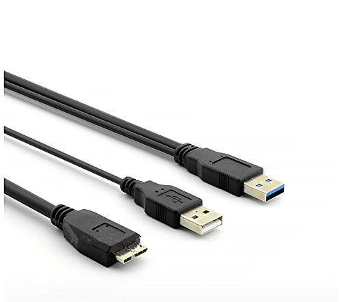 KUYIA Y USB 3.0 Kabel - 3FT/ 90CM, Bis zu 5 Gbps A-Stecker zu Micro-B Datenkabel mit Typ-A Stromversorgung Unterstützt Kompatibel mit Raspberry Pi3 Toshiba Canvio Western Digital External Hard Drive von KUYIA