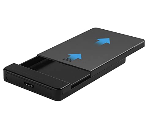 KUYiA Festplattengehäuse, 6,35 cm (2,5 Zoll), USB 3.0, 5 Gbit/s, tragbar, für 7 mm oder 9 mm SATA HDD SSD externe Festplatten-Caddy (USB 3.0, schwarz) von KUYIA