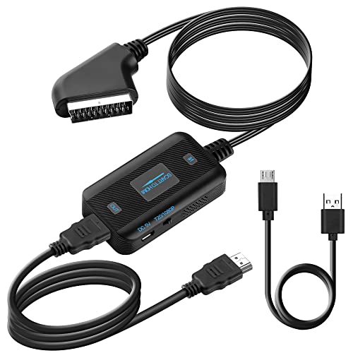 KUYiA Scart-auf-HDMI-Konverter mit HDMI- und Scart-Kabel,720P/1080P,Umschalter,Video-Audio Adapter, SCART-in-HDMI-Ausgang-Adapter für HDTV-Monitor STB,VHSPS3,DVD-Player KUYiA Scart-auf-HDMI-Konverter mit HDMI- und Scart-Kabel,720P/1080P,Umschalter,Video-Audio Adapter, SCART-in-HDMI-Ausgang-Adapter für HDTV-Monitor STB,VHSPS3,DVD-Player von KUYIA