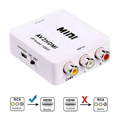 Kuyia RCA / CVBS 3 RCA Composite-Video Mini-AV zu HDMI Konverter / Adapter / RCA Mini-Box für TV / PC / PS3 / Blue-Ray DVD von KUYIA