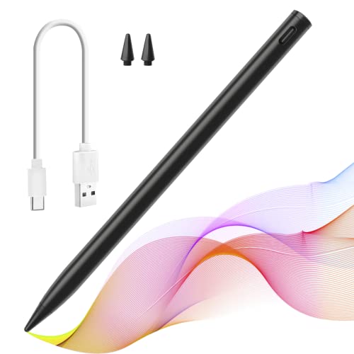 Stylus Pencil For iPad,Rechargeable Active Palm Rejection Pen with Tilt Function,Compatible with iPad 9/8/7/6th,iPad Pro 11''&12.9''(5/4/3rd),iPad Mini 6/5th,iPad Air 5th/4th/3rd Gen (Black) ) von KUYIA