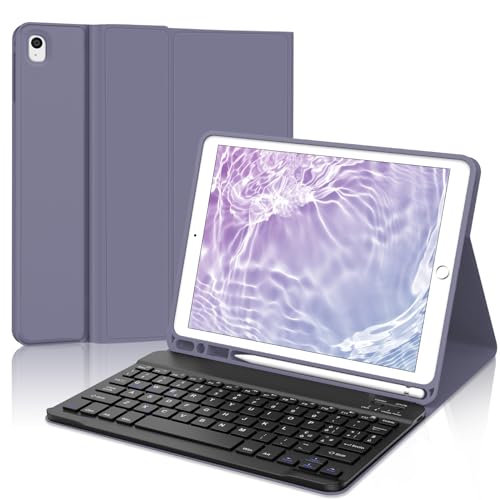 KVAGO Italienische Tastaturhülle für iPad 10,2 Zoll 9a/8a/7. Generation, Tastatur für iPad 10,2 Zoll 2021/2020/2019/iPad Air 3/iPad Pro 10,5 Zoll, abnehmbare kabellose Bluetooth-Tastatur, magnetisch, von KVAGO