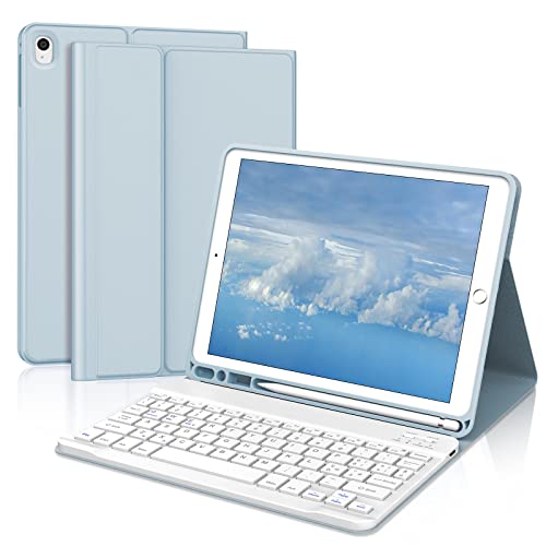 KVAGO Schutzhülle mit italienischer Tastatur für iPad 10,2 Zoll 9a/8a/7. Generation, Tastatur für iPad 10,2 Zoll 2021/2020/2019/iPad Air 3/iPad Pro 10,5 Zoll, abnehmbare kabellose Bluetooth-Tastatur, von KVAGO