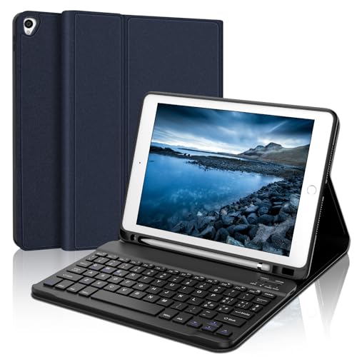 KVAGO Schutzhülle mit italienischer Tastatur für iPad 10,2 Zoll 9a/8a/7. Generation, Tastatur für iPad 10,2 Zoll 2021/2020/2019/iPad Air 3/iPad Pro 10,5 Zoll, abnehmbare kabellose Bluetooth-Tastatur, von KVAGO