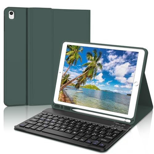 KVAGO Schutzhülle mit italienischer Tastatur für iPad 10,2 Zoll 9a/8a/7. Generation, Tastatur für iPad 10,2 Zoll 2021/2020/2019/iPad Air 3/iPad Pro 10,5 Zoll, abnehmbare kabellose Bluetooth-Tastatur, von KVAGO
