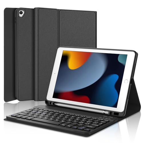 KVAGO Tastatur mit Schutzhülle, kompatibel mit iPad 10.2, Schwarz von KVAGO