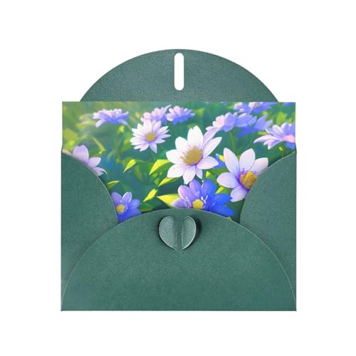 Dunkelgrüne KVCBUYK Blühende Blumen Drucke Grußkarte aus hochwertigem Perlglanz-Papier für verschiedene Anlässe von KVCBUYK