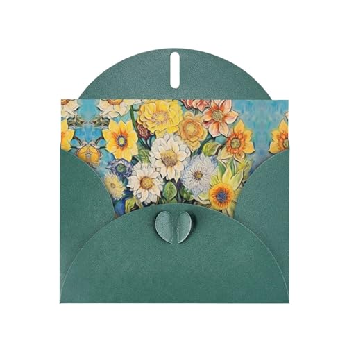 Dunkelgrüne KVCBUYK Öl auf Leinwand Blumen Drucke Grußkarte aus hochwertigem Perlglanzpapier für verschiedene Anlässe von KVCBUYK