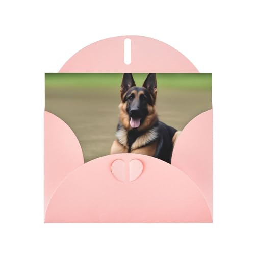 Pink KVCBUYK Deutscher Schäferhund Prints Grußkarte aus High-End Perlglanz-Papier für verschiedene Anlässe von KVCBUYK