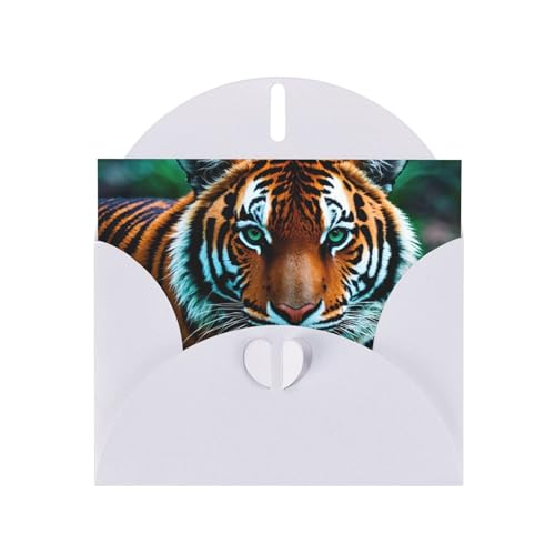 White KVCBUYK Tiger's Gaze Prints Grußkarte aus High-End Perlglanz-Papier für verschiedene Anlässe von KVCBUYK