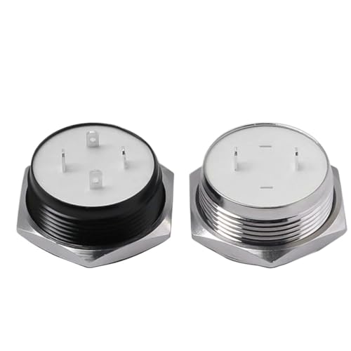 1 Stück 13 MM 12-24 V Metallknopf selbstrückstellend ultrakurzer Lichtstreifen Mikrohub-Jog-Schalter normalerweise offen(Brown) von KVKITKLW