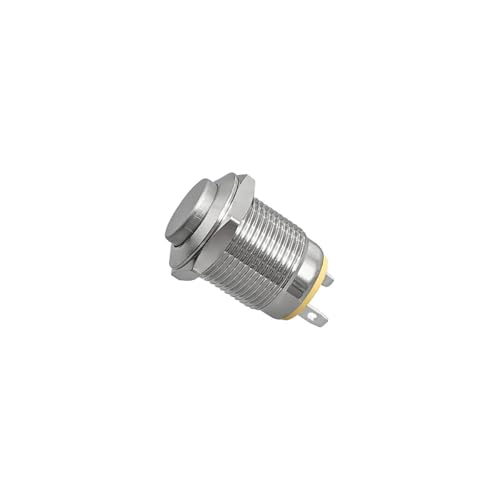1 stücke 12mm Wasserdicht Momentary Hohe Runde Metall Push Button Schalter Auto Starten Horn Lautsprecher Glocke Automatische Reset(Green) von KVKITKLW