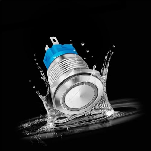 1 stücke 19mm Metall Druckknopfschalter Ring Lampe/Power Symbol Auto Taste Ein Aus-schalter 12V 220V Momentary Rast Druckknopfschalter(Ring Lamp White,MOMENTARY_3-6V) von KVKITKLW