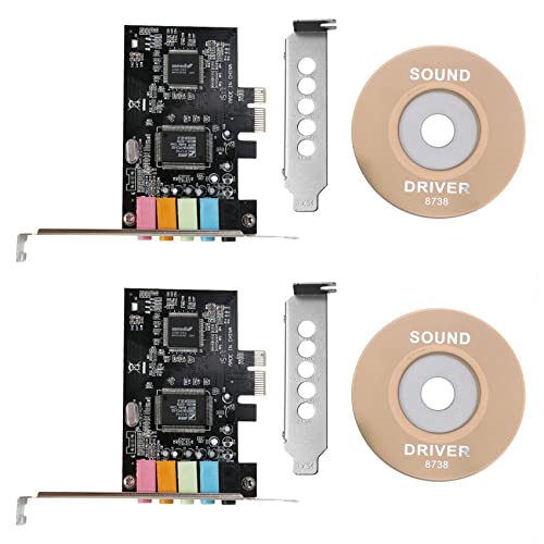 KVSERT 2 x PCIe Soundkarte 5.1, PCI Surround 3D Audiokarte für PC mit hoher direkter Klangleistung und niedriger Halterung von KVSERT