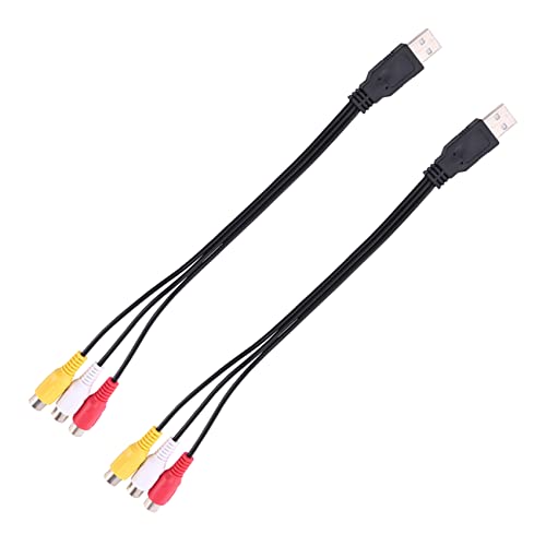 KVSERT 2 x USB-Stecker 3 Cinch-Buchsen-Adapter, Audio-Konverter, Video-AV-A/V-Kabel für HDTV-TV-Fernseher KVSERT 2 x USB-Stecker 3 Cinch-Buchsen-Adapter, Audio-Konverter, Video-AV-A/V-Kabel für HDTV-TV-Fernseher von KVSERT
