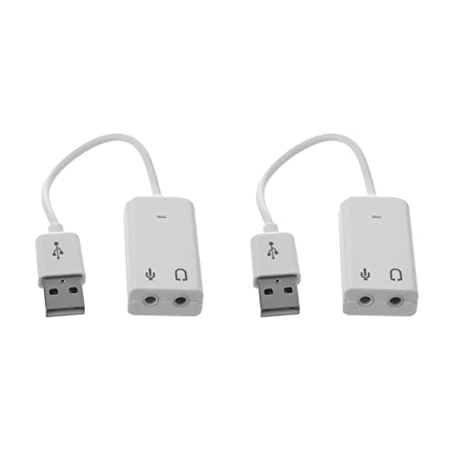 KVSERT 3 Stück 3,5 mm Mikrofon-Kopfhörer-Buchse USB 2.0 Soundkarte Lautsprecher Audio Adapter weiß von KVSERT