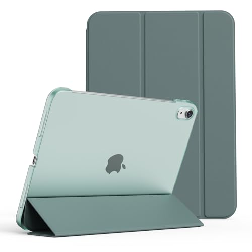 KVTVOU Hülle für iPad (A16) 11. / 10. Generation (11/10,9 Zoll, 2025/2022) ohne Stifthalter, schlanke, harte PC-Rückschale, Schutzhülle, Smart Trifold Stand & Auto Sleep/Wake, Dunkelgrün von KVTVOU