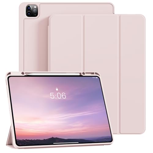 KVTVOU Hülle für iPad Air 13 Zoll (2025/2024, M3/M2), iPad Pro 12,9 Zoll (6th/5th Gen, 2022/2021) mit Stifthalter, Slim Smart Cover mit weicher TPU-Rückseite, unterstützt Touch ID & Auto Wake/Sleep von KVTVOU