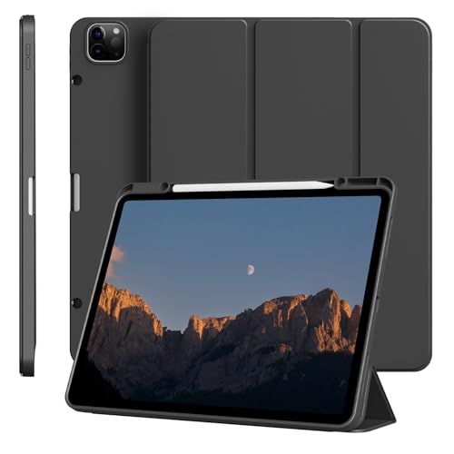 KVTVOU Hülle für iPad 11 Zoll, für iPad Pro 4./3./2. Generation (2022/2021/2020) mit Stifthalter, Schlanke Schutzhülle mit Ständer für iPad Pro 11 Zoll, Auto Wachen/Schlafen Funktion, Schwarz von KVTVOU