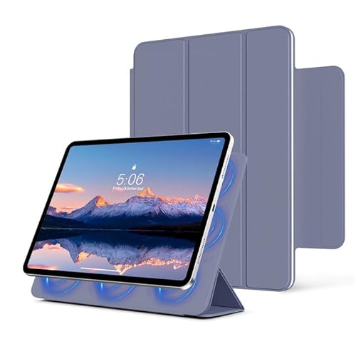 KVTVOU Magnetische Hülle für iPad (A16) 11. / 10. Generation (11/10,9 Zoll, 2025/2022), Smart Magnetic Attachment, Trifold Stand Rebound Cover, Schlankes, leichtes Gehäuse & Auto Wake/Sleep, Lila von KVTVOU