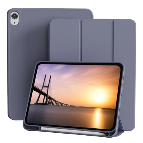 KVTVOU Schutzhülle für iPad (A16) 11. / 10. Generation (11/10,9 Zoll, 2025/2022) mit Stifthalter, schlanker dreifach faltbarer Ständer, Smart Cover und weicher TPU-Rückseite, automatische Wake von KVTVOU
