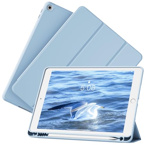 KVTVOU Schutzhülle für iPad 10,2 Zoll, iPad 9. / 8. / 7. Generation, Modell 2021/2020/2019, mit Stifthalter, ultradünne und weiche Schutzhülle, automatische Standby-/Aufweckfunktion, Himmelblau KVTVOU Schutzhülle für iPad 10,2 Zoll, iPad 9. / 8. / 7. Generation, Modell 2021/2020/2019, mit Stifthalter, ultradünne und weiche Schutzhülle, automatische Standby-/Aufweckfunktion, Himmelblau von KVTVOU