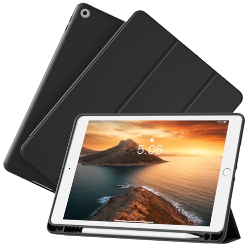 KVTVOU Schutzhülle für iPad 10,2 Zoll, iPad 9. / 8. / 7. Generation, Modell 2021/2020/2019, mit Stifthalter, ultradünne und weiche Schutzhülle, automatische Standby-/Aufweckfunktion, Schwarz KVTVOU Schutzhülle für iPad 10,2 Zoll, iPad 9. / 8. / 7. Generation, Modell 2021/2020/2019, mit Stifthalter, ultradünne und weiche Schutzhülle, automatische Standby-/Aufweckfunktion, Schwarz von KVTVOU