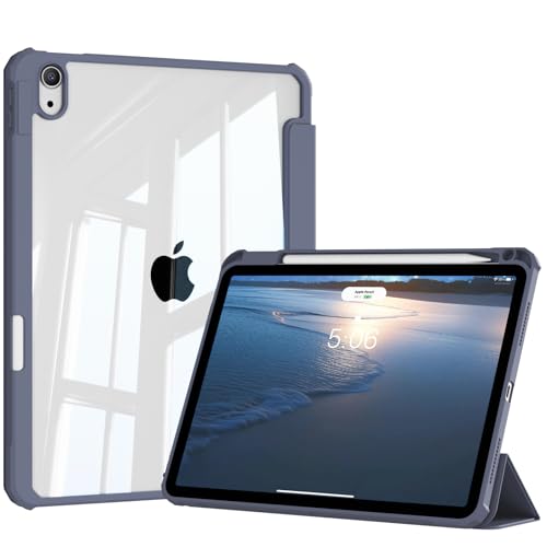 KVTVOU Schutzhülle für iPad Air 11 Zoll (2025/2024, M3/M2), iPad Air 5. / 4. Generation 10,9 Zoll (2022/2020) mit Stifthalter, harte klare transparente Rückseite & weiche TPU-Rahmenabdeckung, Auto von KVTVOU