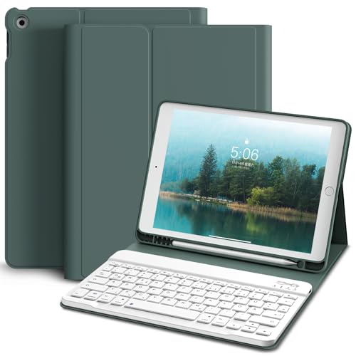 KVTVOU Tastatur Hülle für iPad 9. / 8. / 7. Generation 10,2 Zoll Drahtlose Bluetooth-Verbindung Wiederaufladbar Abnehmbarer OWERTZ Tastatur, Eingebauter Stifthalter, Dunkelgrün KVTVOU Tastatur Hülle für iPad 9. / 8. / 7. Generation 10,2 Zoll Drahtlose Bluetooth-Verbindung Wiederaufladbar Abnehmbarer OWERTZ Tastatur, Eingebauter Stifthalter, Dunkelgrün von KVTVOU