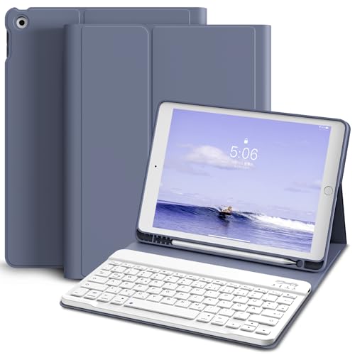 KVTVOU Tastatur Hülle für iPad 9. / 8. / 7. Generation 10,2 Zoll Drahtlose Bluetooth-Verbindung Wiederaufladbar Abnehmbarer OWERTZ Tastatur, Eingebauter Stifthalter, Violett KVTVOU Tastatur Hülle für iPad 9. / 8. / 7. Generation 10,2 Zoll Drahtlose Bluetooth-Verbindung Wiederaufladbar Abnehmbarer OWERTZ Tastatur, Eingebauter Stifthalter, Violett von KVTVOU