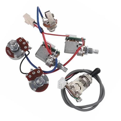 KWETVSH Professioneller Gitarrenkabelbaum Pickup Pro Kabelbaum Push-Pull-Potentiometer mit 1 Kippschalter 4 Potentiometer 1 Buchse Für LP SG Gitarren von KWETVSH