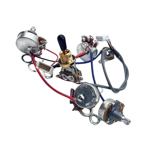 Professioneller Gitarrenkabelbaum 1 Set Pickup Harness Pre Wire Kit Für LP SG DOT Enthält 1 Kippschalter 4 Potentiometer(Gold) von KWETVSH