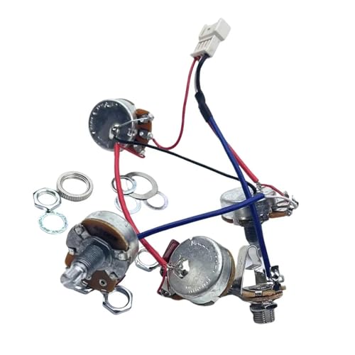 Professioneller Gitarrenkabelbaum 1 Set Pickup Harness Pre Wire Kit Für LP SG DOT Enthält 1 Kippschalter 4 Potentiometer(Ilver) von KWETVSH