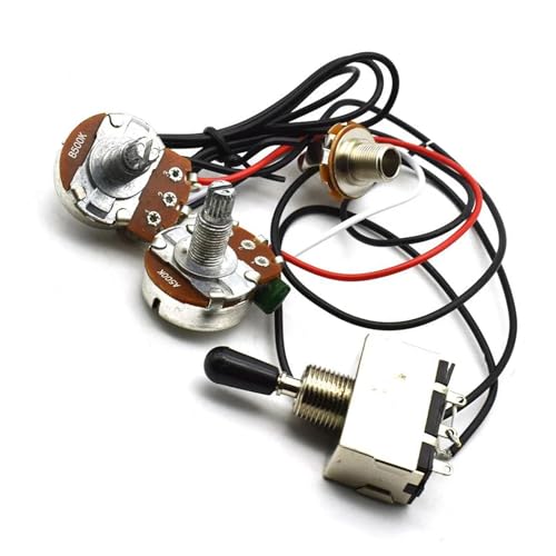 Professioneller Gitarrenkabelbaum 1 Stück Kabelbaum 3-Wege-Doppelspulen-Kippschalter 1V1T500k für LP-E-Gitarren von KWETVSH
