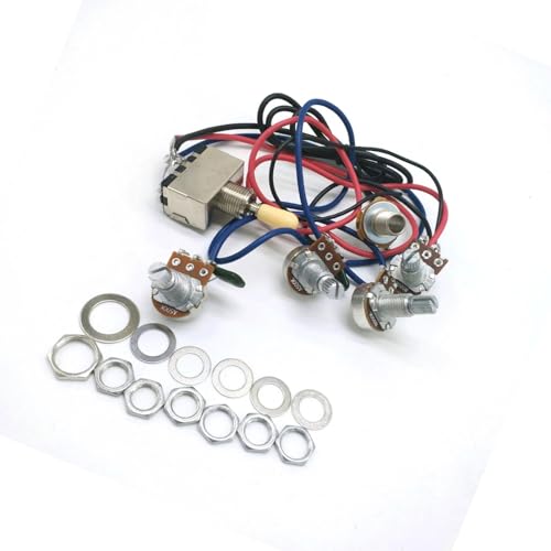 Professioneller Gitarrenkabelbaum Elektrische Gitarre Pre wired Harness 1 Set 2V2T1J Potentiometer Drei Weg Schalter Für Lp Zubehör von KWETVSH